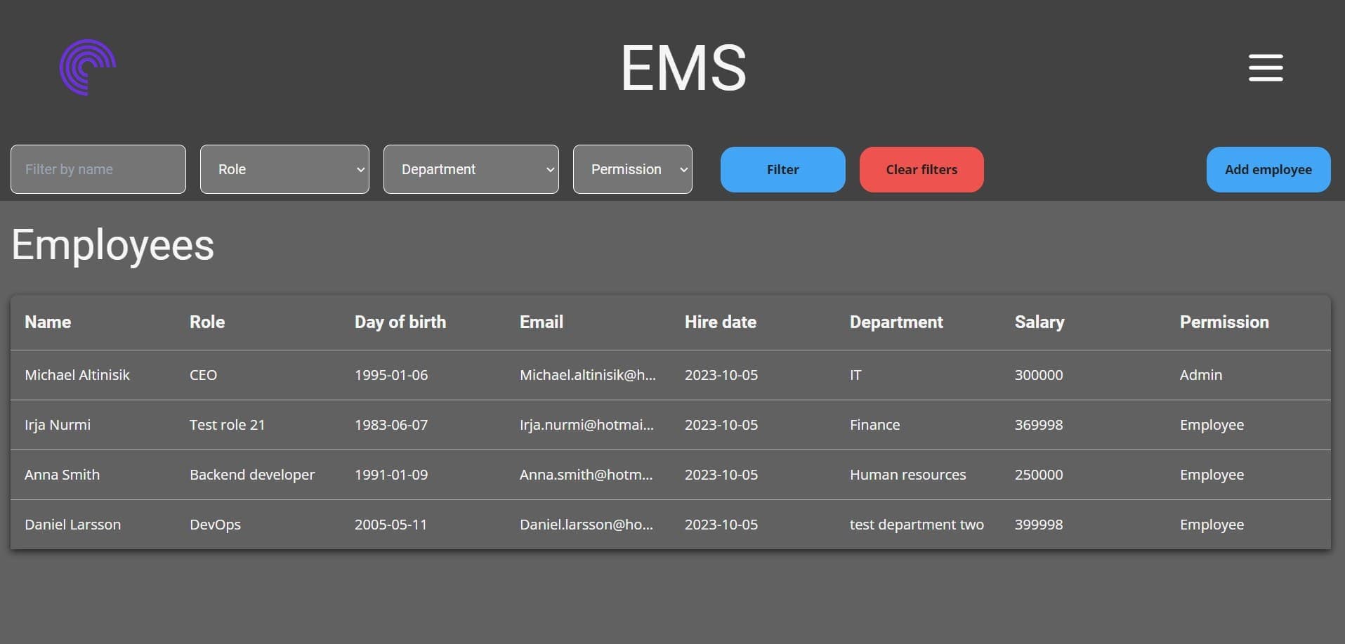 Employee management system